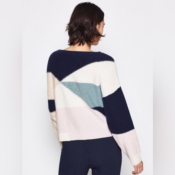 Joie Megu Wool/Cashmere Cropped Sweater Porcelain Multi Size XS - Picture 4 of 12